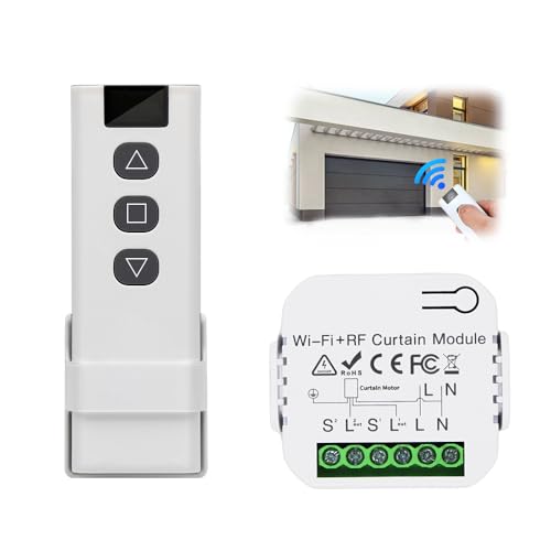 ADDLIVE Interruptor Persiana Wifi Módulo, Interruptor Persiana Wifi, Módulo de Control Para Persianas Eléctricas Para Persianas, Toldos, Compuesto de Mando a Distancia Por Radiofrecuencia + Módulo