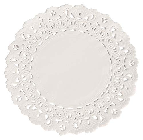School Smart Round Paper Lace Doilies - 4 inch - Pack of 100 - White