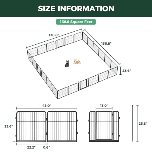 Image of FXW Instant Dog Playpen, RV Camping, Outdoor & Yard, 24 inch H, 24 Panels | Portable, Easy setup, Heavy-duty, DIY layouts, For Puppies & Small Dogs, Patented
