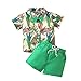 TinaDeer 2-teiliges Strand Bekleidungsset Baby Jungen Sommer Hawaiianischer Stil Kleidung Outfit Kurzarm Hemd Top + Shorts Kleidung Sets Babyset für 0-4 Jahre Kleinkind Kinder