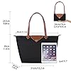 BOJLY Tote Bags for Women Stylish Waterproof Nylon Ladies Shoulder Bag Top Handle Handbag Folding Beach Travel Bag for Work,Shopping, School Black Large #4