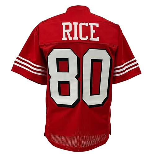 Jerry Rice Jersey Red with Drop Shadow San Francisco | Unisex Adult Sizes S-5XL Unsigned Custom Sewn Stitched