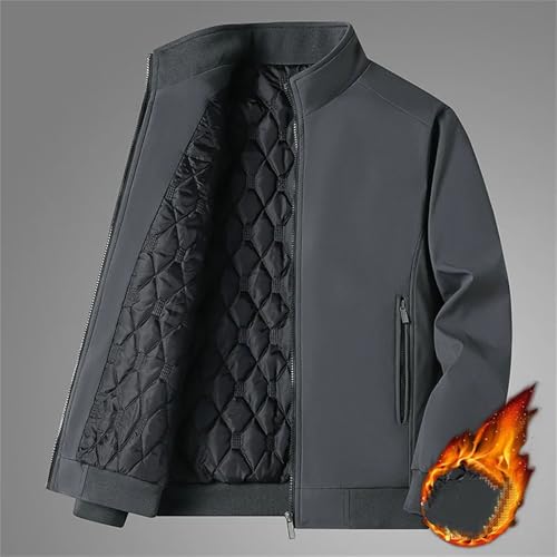 Men's Fleece Warm Jackets Bomber Parkas Outerwear Coats Casual Windbreaker Jacket Classic Solid Thermal Coat4