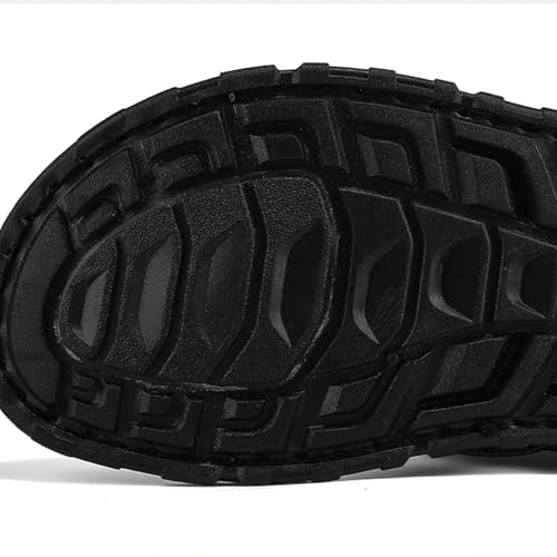 Men's Leather Sandals with Adjustable Strap Black Slip-On Beach Sandals Thong Open Toe Arch Support Non-Slip Soft Comfortable Slide Sandals4