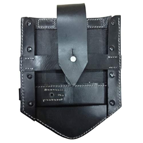 warreplica German Folding Shovel Cover in Black Color Leather - Reproduction