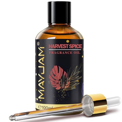 Harvest Spice Fragrance Oil Essential Oil MAYJAM 3.38FL.OZ Harvest Spice Oil for Diffusers for Home Long Lasting Scented Oils for Soap Candle Making - 100ML