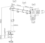 Amer Single LCD Monitor Desk Mount Stand Fully Adjustable/Tilt/Articulating for 1 Screen up to 32" (EZCLAMP), 1 Monitor (up to 32") Desk Clamp