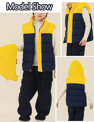 Image of Happy Cherry Kids Down Jacket Hooded Vest Winter Jacket for Boys Hoodies Padded Jackets Girls Outwear Coat 3-14 Years