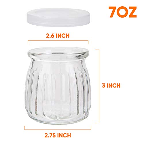 Glass Jars,Encheng 7 Oz Glass Yogurt Jars With Lids(Pe),Replacement Glass Pudding Jars With Plastic Tops,Clear Glass Yogurt Container With Twine N Tag For Milk,Jams,Jelly,Mousse,Dishwaresafe 30 Pack … #TOP1