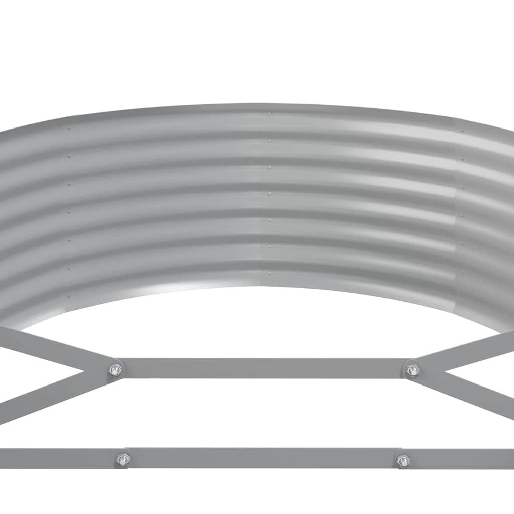Letto da Giardino Rialzato in Acciaio Zincato 322x100x36 cm Antracite, Fioriera Ovale per Orto, Verdure, Erbe e Fiori