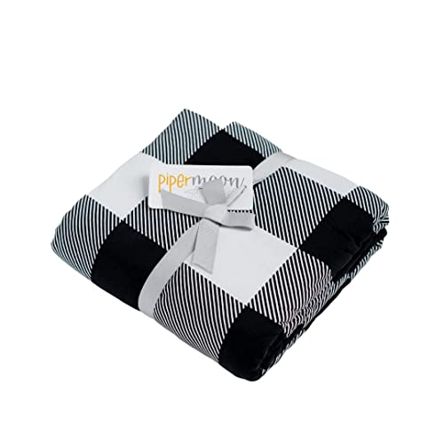 Soft Oversized Throw Blanket - Super Cozy Adult Size Large Swaddle Blankets For Bed, Sofa, Couch - Lightweight Jersey Knit Comfort Throws 57X72 Inch Long (Black Buffalo Plaid) #TOP12