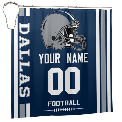 Personalized Dallas Custom Football Style Shower Curtain Waterproof Bathroom Decoration City Fans Classic Gift
