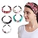 Bohend Mode Femmes Bandeau Large Fleur Noué Cerceau de cheveux Solide Turban Utilisation quotidienne 5 Pack Acessories de cheveux Pour Femmes Et Grils Grils