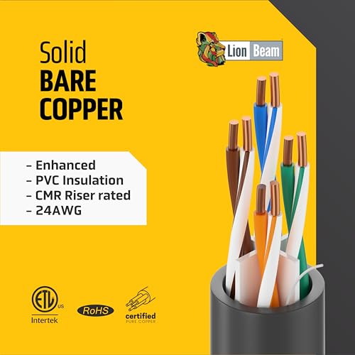 Cable Ethernet Cat6e Cobre Macizo LION BEAM 1000 FT miniatura 2