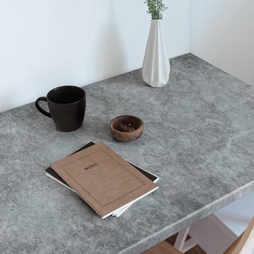 Papel pintado hormigón oscurecido autoadhesivo Wallfluent de 100x50 cm para decorar muebles de salón 4