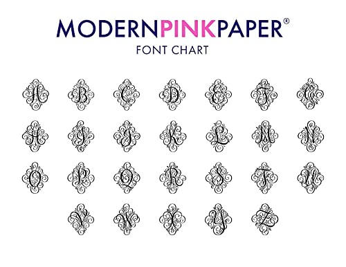 Image of Modern Pink Paper Monogram Stationery Set, Personalized Stationary Set, Personalized Monogram Stationery Set, Monogrammed Stationary Set, Your Choice of Colors and Quantity