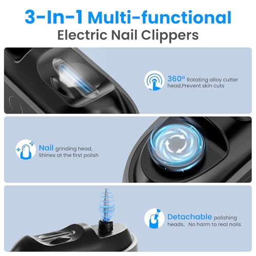 Electric Nail Clippers Upgraded, Nail File Toenail Trimmer, Safe for Seniors, Adults, Kids & Baby, Gifts for Women Men Mom Baby Adult Senior - image 2