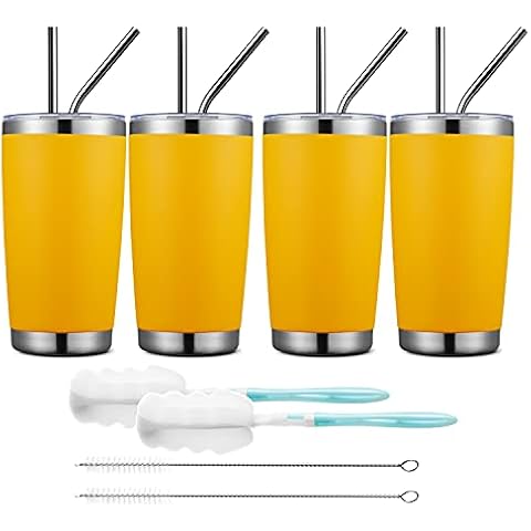COKTIK 4 PACK 20oz Tumbler Cup Double Wall Vacuum Insulated Travel Mug Bulk, Stainless Steel Tumblers with Lid, Durable Powder Coated Coffee Cups for Cold & Hot Drinks, Cyber Cover