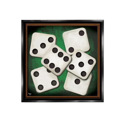 Stupell Industries Dice on Casino Table Framed Floater Canvas Wall Art by Molly B.