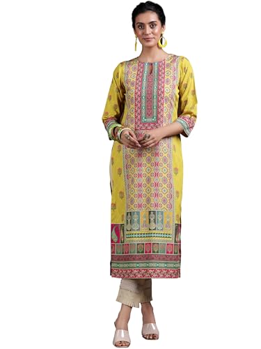 Image of Libas Womens Printed Crepe Straight Kurta for Women Suit
