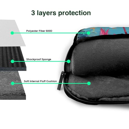Bolso de hombro para laptop color rosa pájaro flamenco miniatura 6