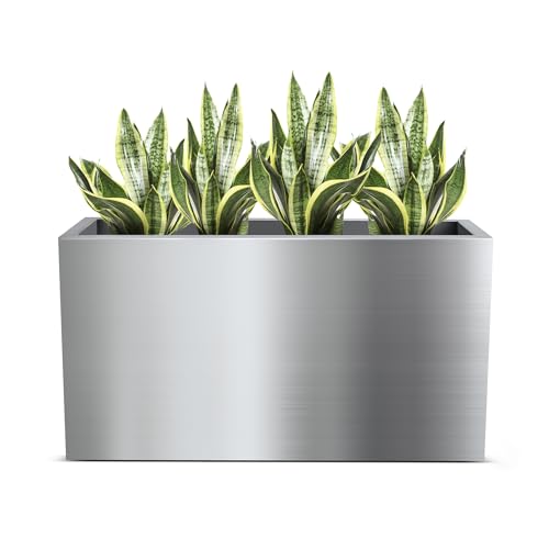 wuuhoo® XL Pflanztrog Daisy aus Edelstahl - wetterfeste Bodenvase,...