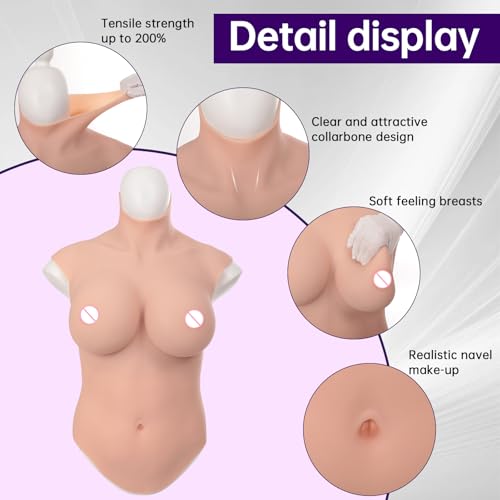 Image of 7th Generation Silicone Breastplate Large Size Half Body Suit No Oil
