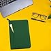 Lcjtop Junior Business Padfolio - A5 PU Leather Portfolio Binder & Zippered Binder Folder with 5 x 8 Writing Pad and Interior Storage Pocket Executive Business Organizer for Women,Dark Green