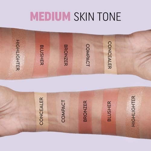 Gleva 5 In 1 Makeup stack WIth Concealer, Bronzer, Blusher, Compact & Highlighter Smooth & Blendable Formula - Travel Friendly, Quick & Easy to Use (Medium) - Image 5