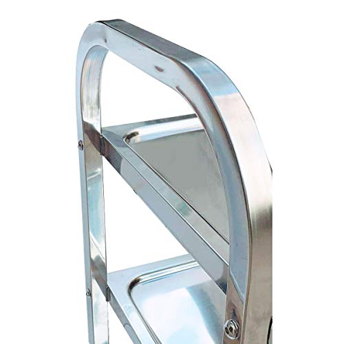 Sofedy Utility Cart Rolling Bar Cart Stainless Steel Storage Cart On Wheels,Kitchen 3 Tier Metal Service Carts With Handle Bar For Living And Kitchen Room, Microwave Cart 33.5X17.7X35 Inch #TOP7
