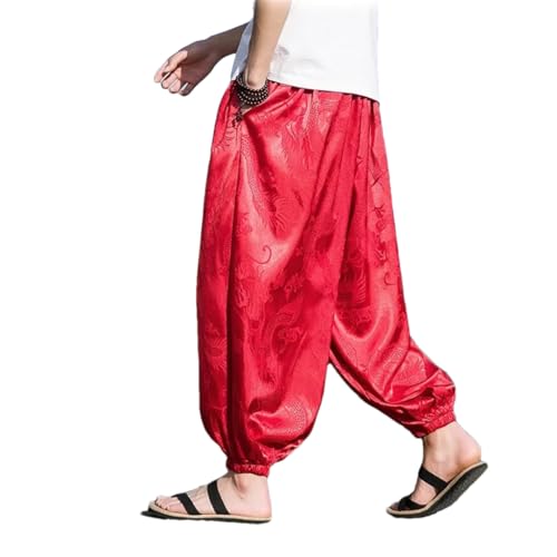 Men Silk Hippie Gypsy Boho Loose Pants Harem Pants Women Yoga Pants Home Casual Trousers