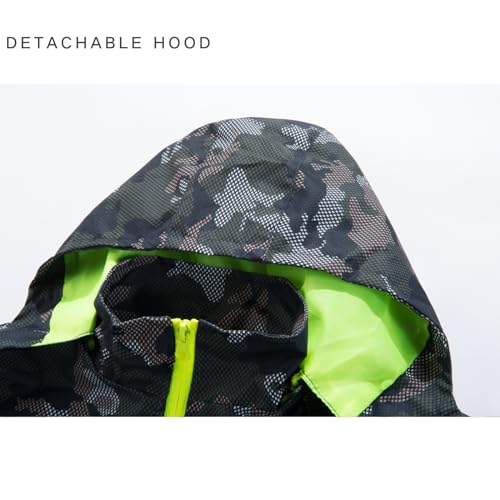 Image of Boys Rain Jacket with Detachable Hood Lightweight Raincoats for Kids