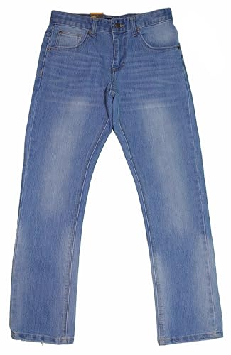 Lee Boys Performance Comfort Stretch Slim Fit Jeans with Interior Adjustable Waist (Light Blue Wash, 14)