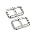Produktbild Trimming Shop 50mm Quadratisch Metall Schnallen Schuhe Stiefel Taschen & Zubehör, Lederwaren, Riemen - Haltbar Leicht - Silbern, 2 Set