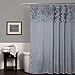 Lush Decor Lillian Shower Curtain, 72 by 72-Inch, Gray