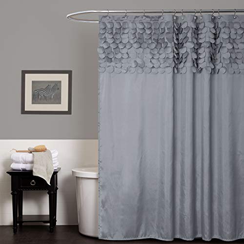 Lush Decor Lillian Shower Curtain, Grey, W 72" x L 72" (1 Panels)