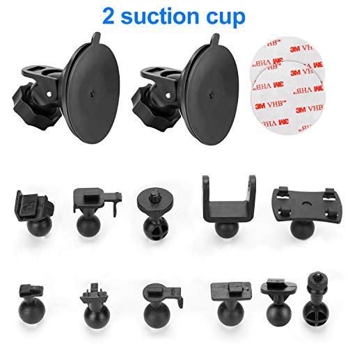Dash Cam Suction Cup Mount - for AUKEY, Crosstour, TOGUARD, APEMAN, YI 2.7"