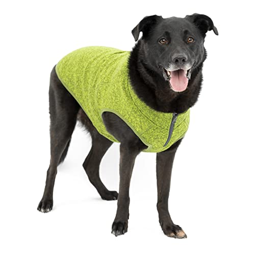Kurgo K9 Core Hundepullover | Ganzjahrespullover für Hunde | Hunde-Fleece-Weste | Strickfleece-Haustierjacke | Fleecefutter | leicht | Reißverschlussöffnung für Geschirr | Verstellbarer Hals | Grün |
