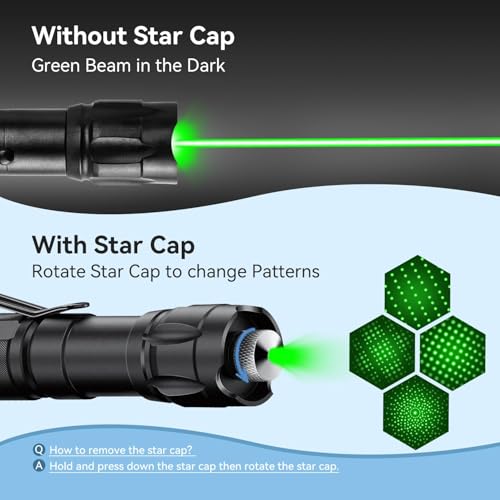 [4 Packs] Rechargeable Green Laser Pointer High Power Green Beam Light Long Distance Range for TV/LED/LCD Screens Tactical Flashlights Presentation Office/Outdoors [003] - Thumbnail 2