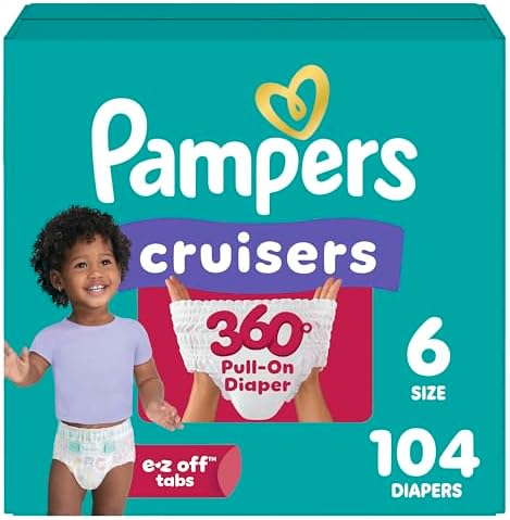 Pampers Diapers - Cruisers 360 - Size 6, 104 Count, Babyproof up to 100% Leakproof Pull-On Diaper - View 3