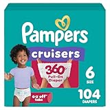 Pampers Diapers - Cruisers 360 - Size 6, 104 Count, Babyproof up to 100% Leakproof Pull-On Diaper
