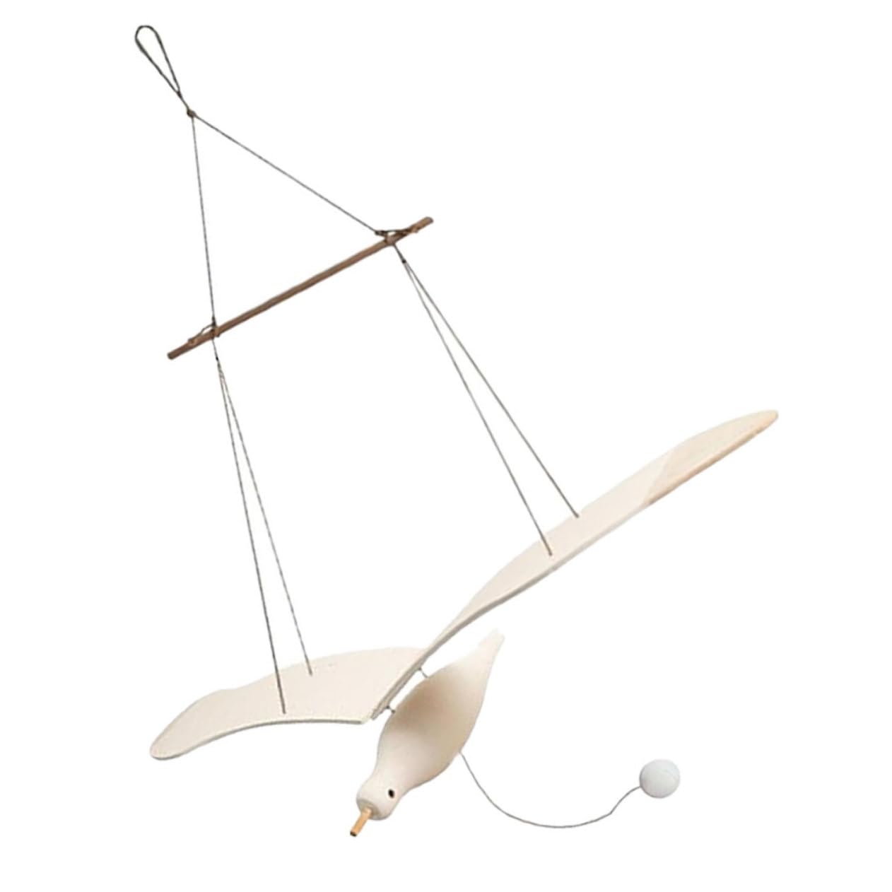 Oiseau bois blanc décoration suspendue chambre enfant et figurine mouette salon