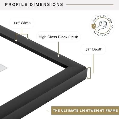 Image of MCS Everline Poster Frame, 24x30, Black | Everline Collection Poster Frame For Photos & Art Prints, Hangs Vertical Or Horizontal, 24x30 Inch, Black Finish, 1-Pack