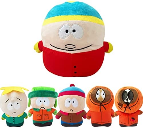 joinsoft South North Park Cartoon Plushies, 8 Inches Kenny Kyle Cartman Stan, Party Favor Easter Birthday Gift for Kids Girls Boys(6pcs)