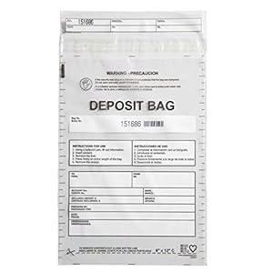 USPACKSMART Clear Plastic Deposit Bags 9″x12″ | Secure Bank Deposits, Cash Handling or Safe Currency Transportation | Sequential Barcodes | Tamper-Evident | Tear-Off Receipt for Security | 100-Pack