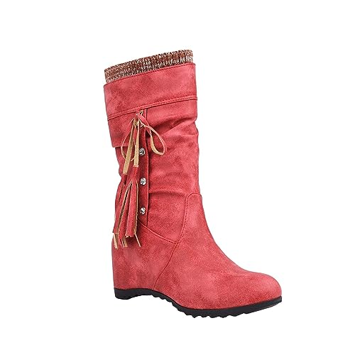 Bottes pour femmes avec talon épais stable et nœud décoratif au dos
