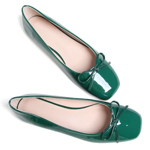 Image of Dear Time Women's Casual Foldable Ballet Flats Square Toe Ballerina Flats Shoes Comfortable
