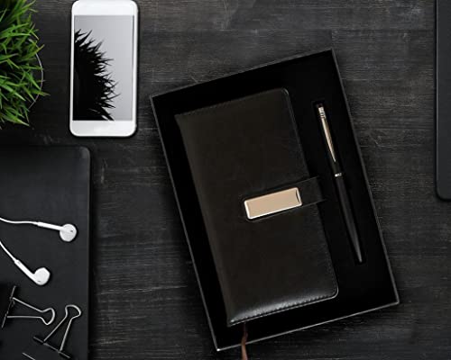 Image of 2 in 1 Corporate Gift Set with Journal Diary & Metal Pen | Men Gift Set Combo | Gifts for Men Birthday Special Unique | Birthday Gift for Boyfriend /Husband Special (Black)