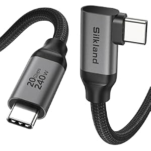 Silkland Long USB C Monitor Cable 90 Degree 15FT, 8K@30Hz 5K/4K@60Hz Output