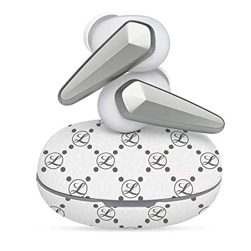 True Wireless Earbuds Linpa World Small Earphones Bluetooth 5.0 with Bass, CVC 8.0 Noise Cancelling Earbuds in Ear with Microphone and Leather Charging Case 30 Hours Playtime for Work(Gray)